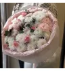 Зефирный букет хризантем и диантусов 2