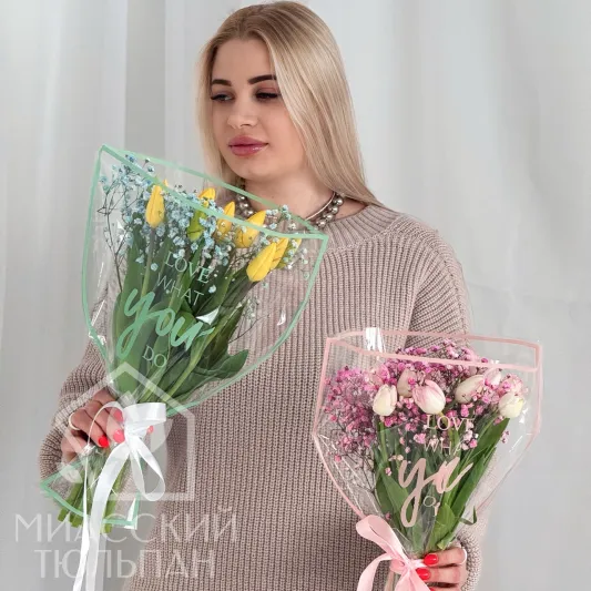 Тюльпаны и гипсофила