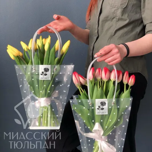 15 тюльпанов в сумочке