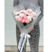 Букет-комплимент из кустовой пионовидной розы и хризантемы