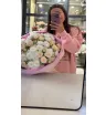Микс-букет кустовых пионовидных роз и хризантем