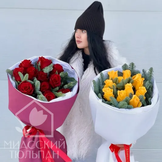 Букет роз и нобилиса