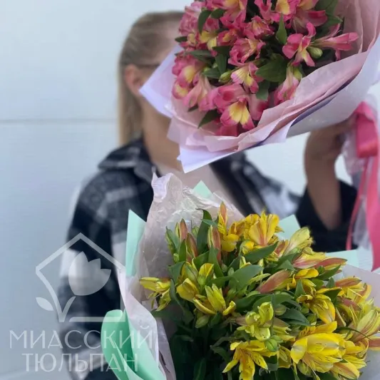 Монобукет  Ярких Альстромерий