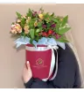 Композиция из альстромерий в шляпной коробке 1