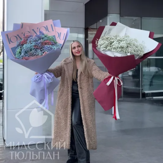 Огромный букет гипсофил