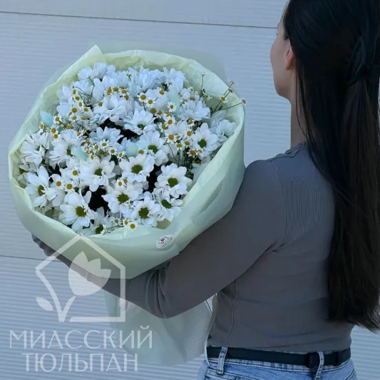 Букет хризантем и ромашек